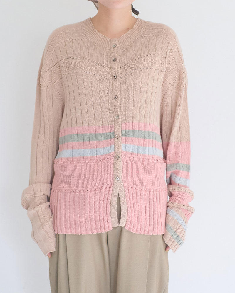 【予約】Cotton Striped Knit Sweater/JöICEADDED /J263KN01