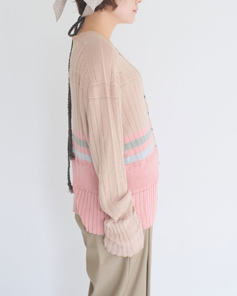【予約】Cotton Striped Knit Sweater/JöICEADDED /J263KN01
