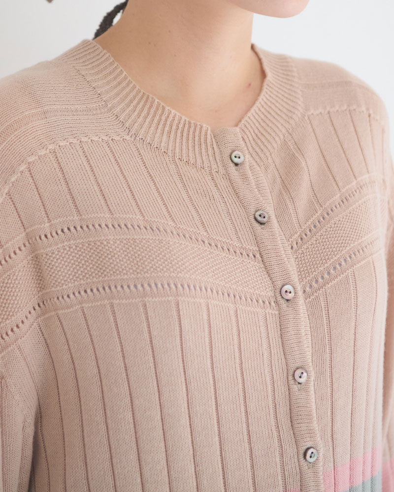【予約】Cotton Striped Knit Sweater/JöICEADDED /J263KN01