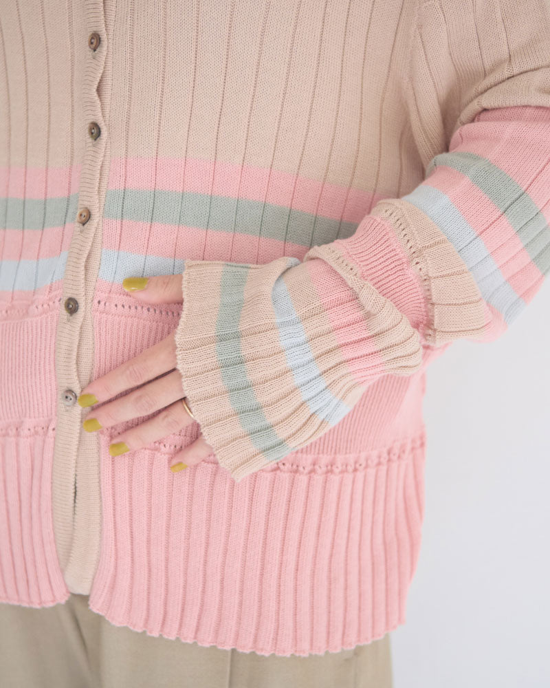 【予約】Cotton Striped Knit Sweater/JöICEADDED /J263KN01