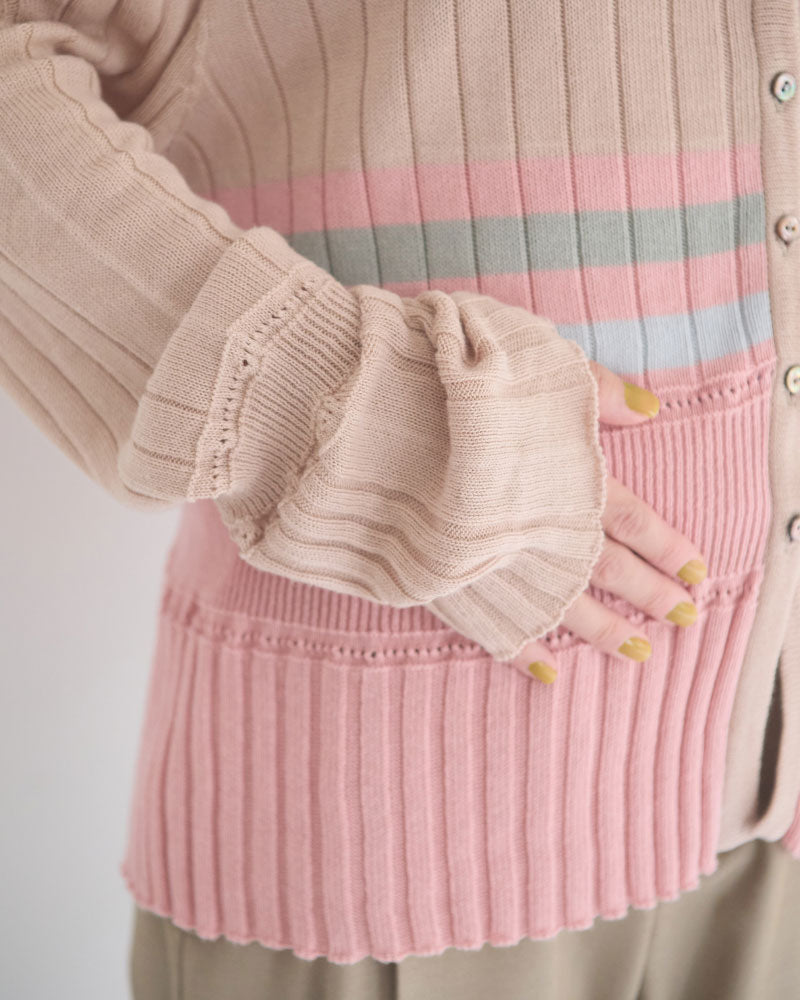 【予約】Cotton Striped Knit Sweater/JöICEADDED /J263KN01