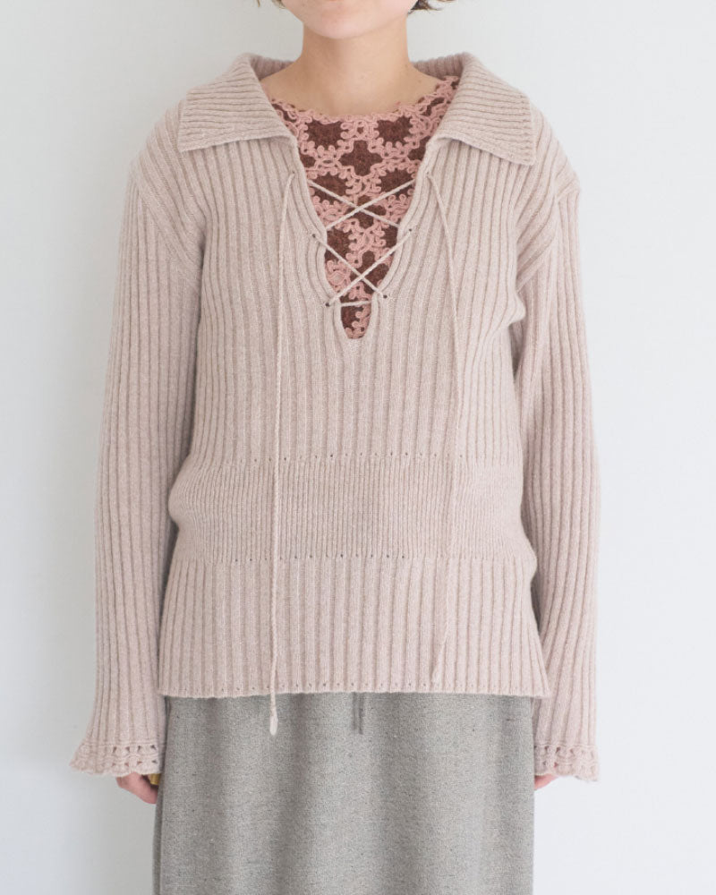 【予約】Wool Nuance Knit Polo/JöICEADDED /J263KN02