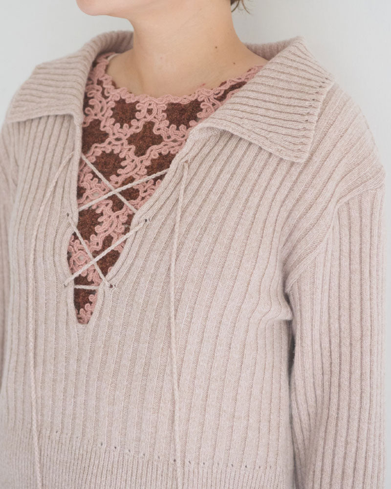 【予約】Wool Nuance Knit Polo/JöICEADDED /J263KN02
