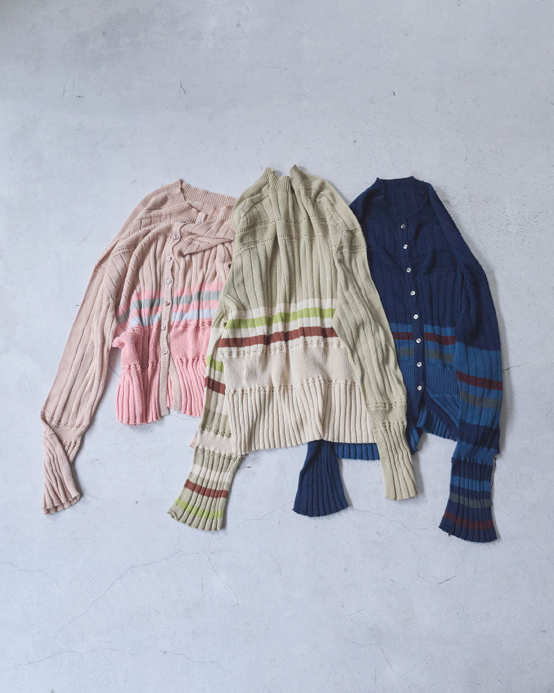 【予約】Cotton Striped Knit Sweater/JöICEADDED /J263KN01