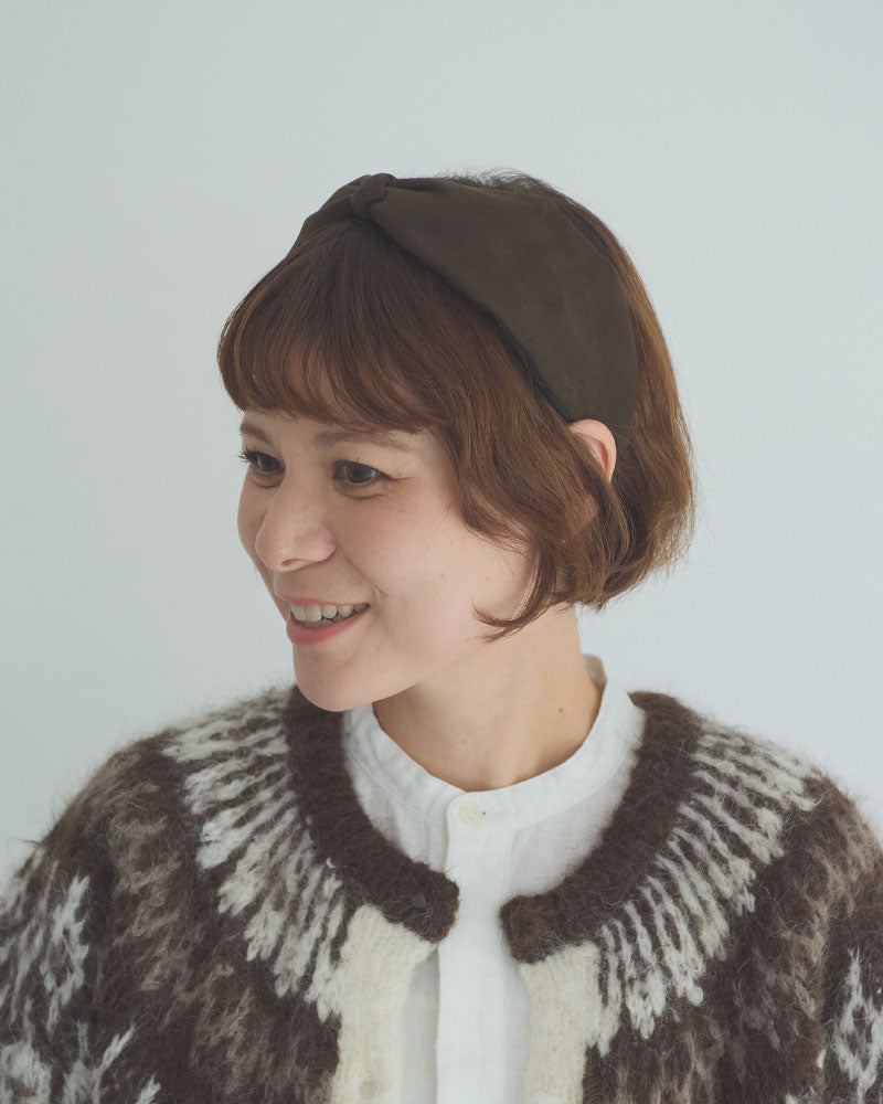 【受注】スウェード　ノット　ヘッドバンド/miahat & accessory /2673