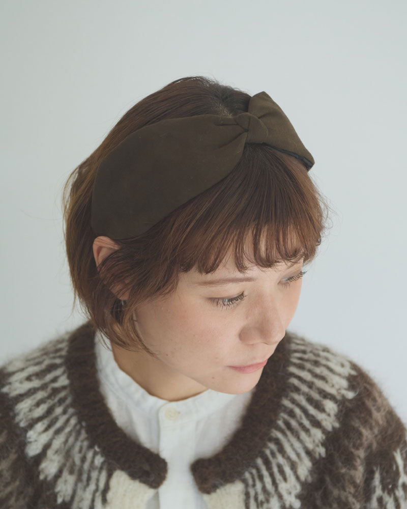 【受注】スウェード　ノット　ヘッドバンド/miahat & accessory /2673