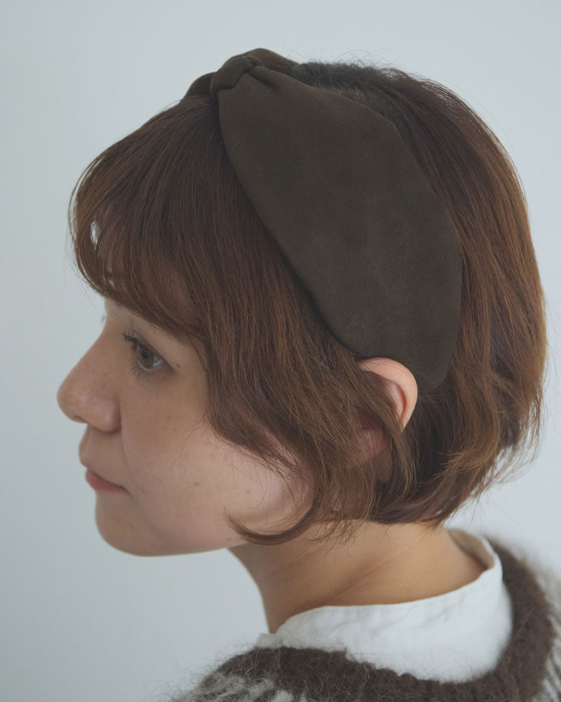 【受注】スウェード　ノット　ヘッドバンド/miahat & accessory /2673