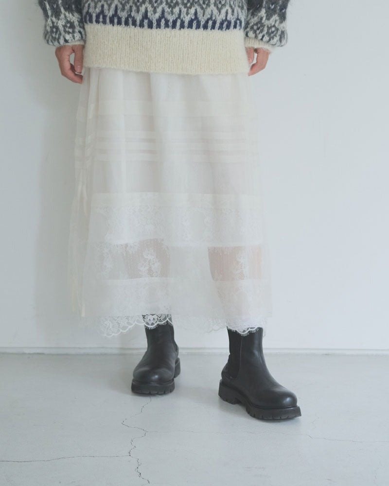 silk organdy skirt/Hériter/H2-26-4002