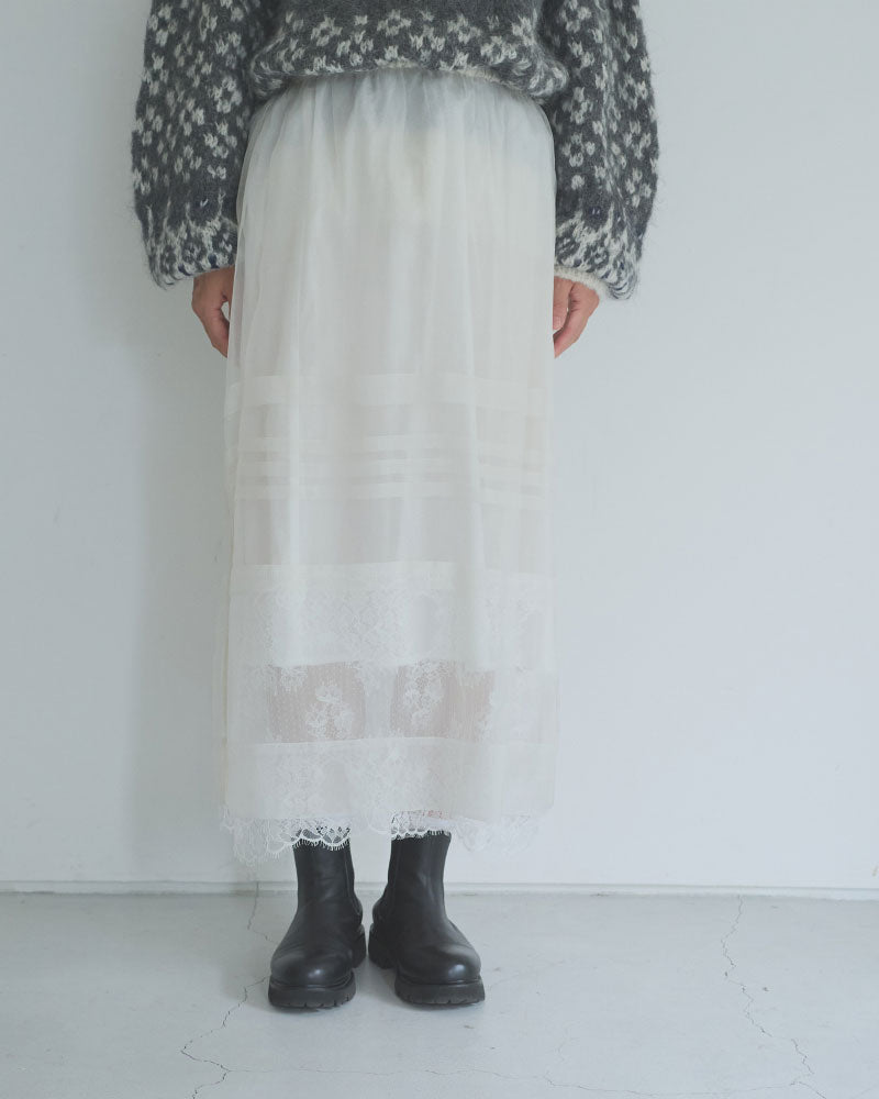 silk organdy skirt/Hériter/H2-26-4002