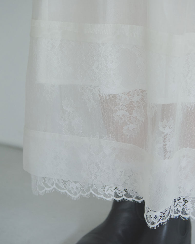 silk organdy skirt/Hériter/H2-26-4002