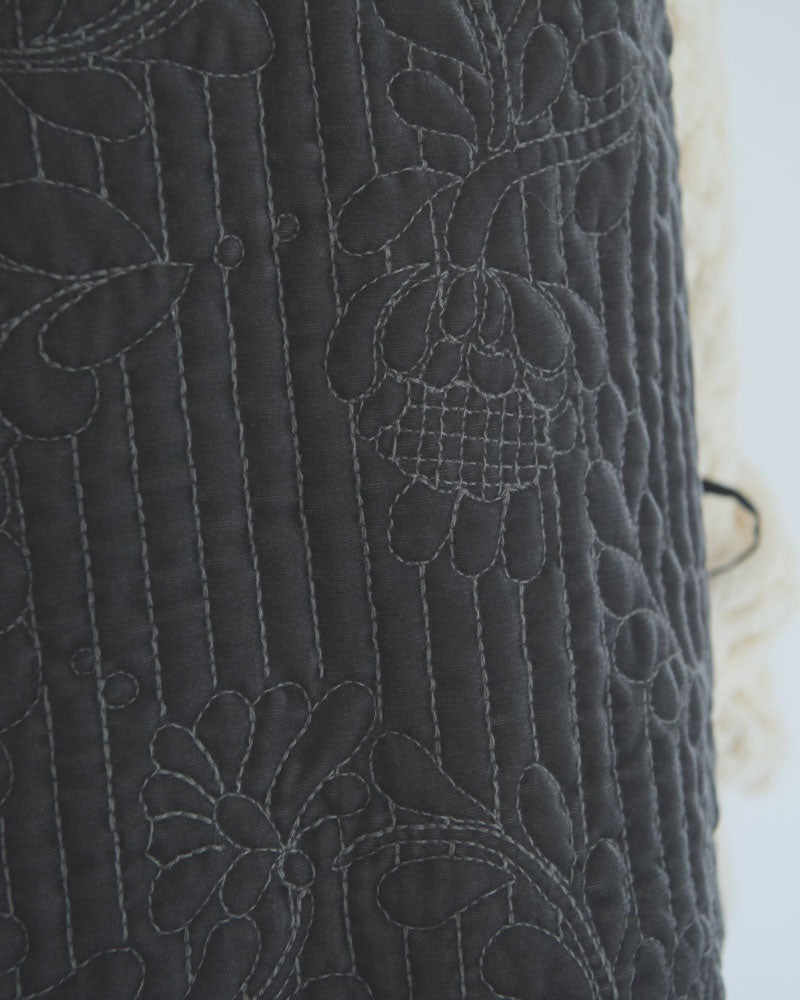 velvet quilt embroidery gilet/Hériter/H2-26-3016
