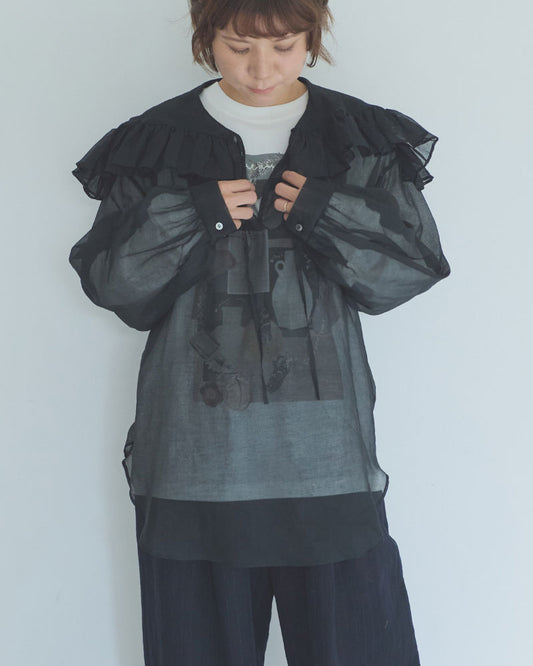 fril collar blouse/Hériter/H0-00-3065
