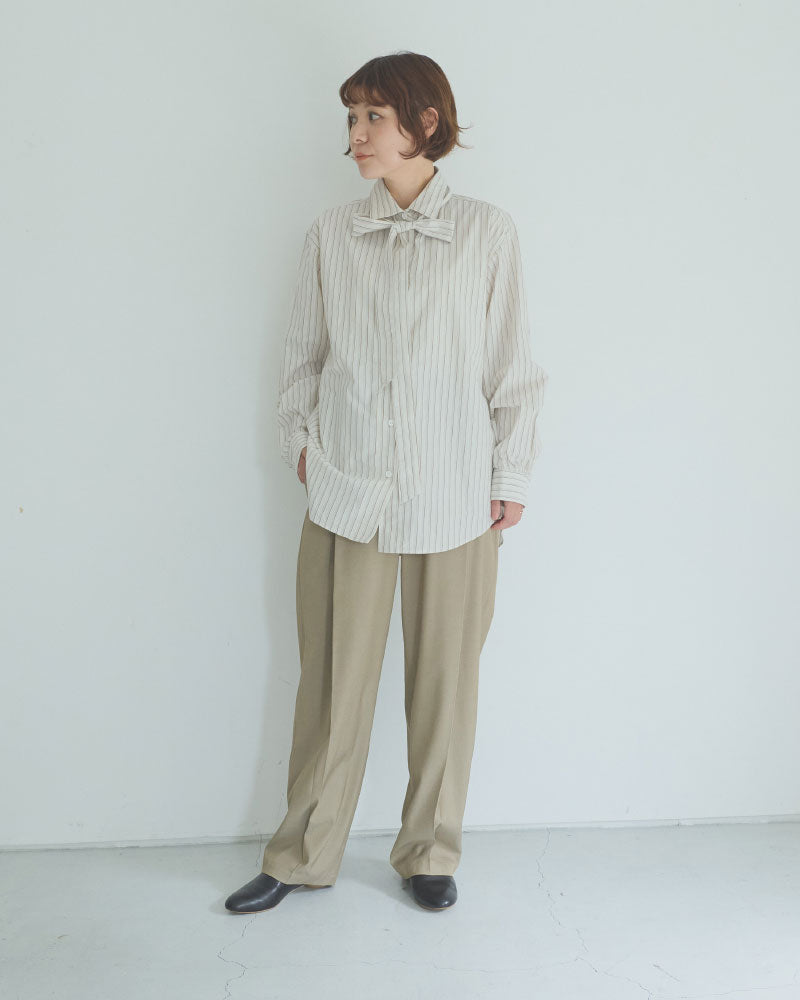 STRIPED BOW-TIE BLOUSE//MEYAME