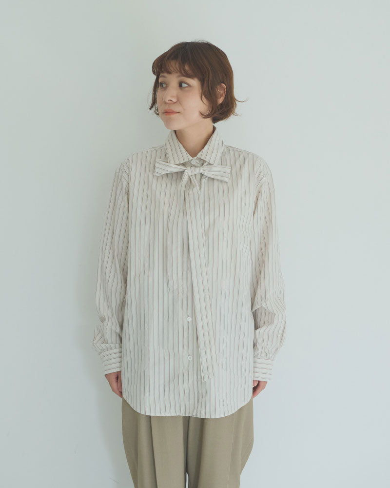 STRIPED BOW-TIE BLOUSE//MEYAME