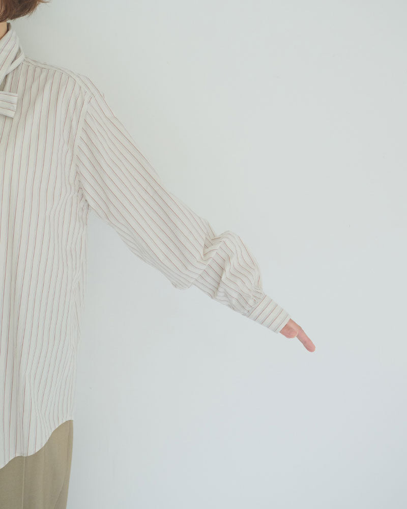 STRIPED BOW-TIE BLOUSE//MEYAME