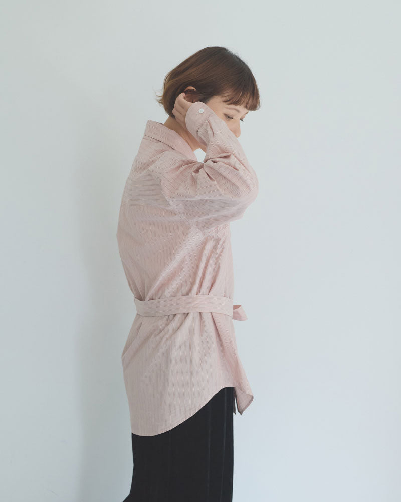 STRIPED BOW-TIE BLOUSE//MEYAME