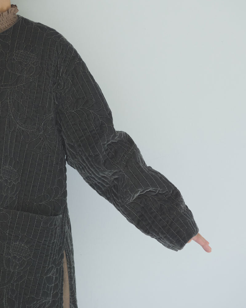 velvet quilt embroidery short coat/Hériter/H2-26-6006
