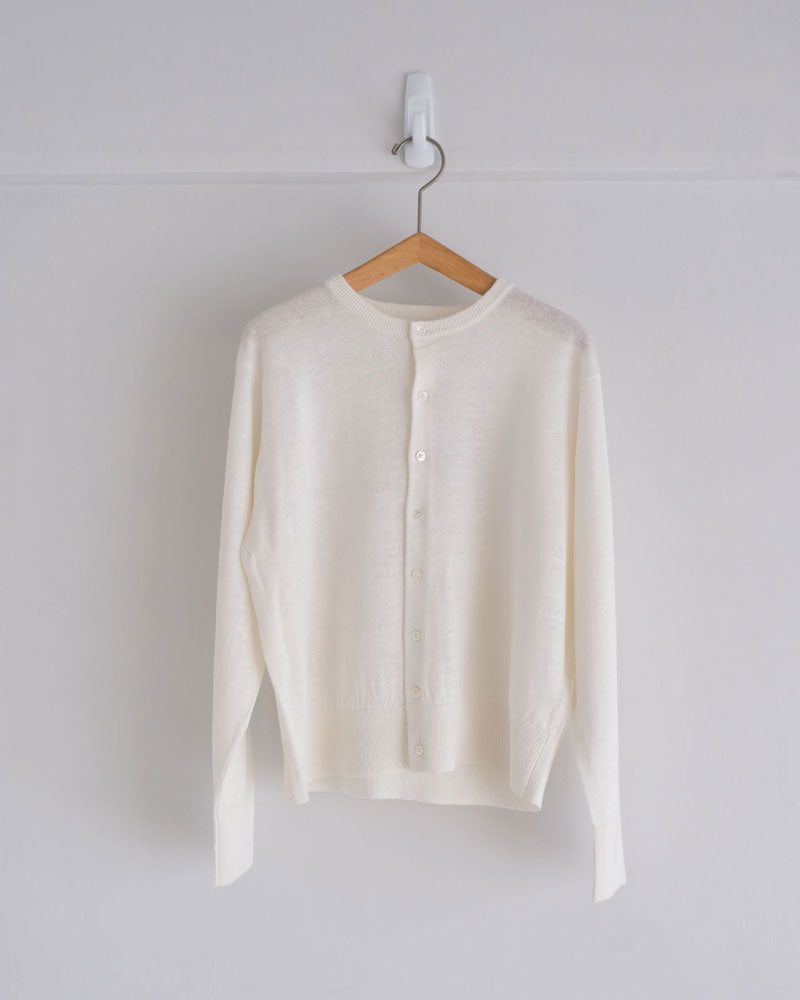French Pure Linen クルーネックカーディガン/UNIVERSALTISSU/UT262KN001