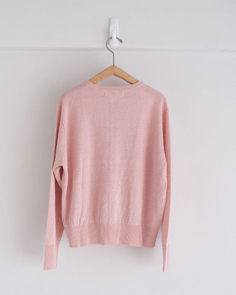 French Pure Linen クルーネックカーディガン/UNIVERSALTISSU/UT262KN001