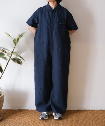 sold)オリジナルフレンチリネン 半袖比翼オールインワン – MELKIIISMYPOESY