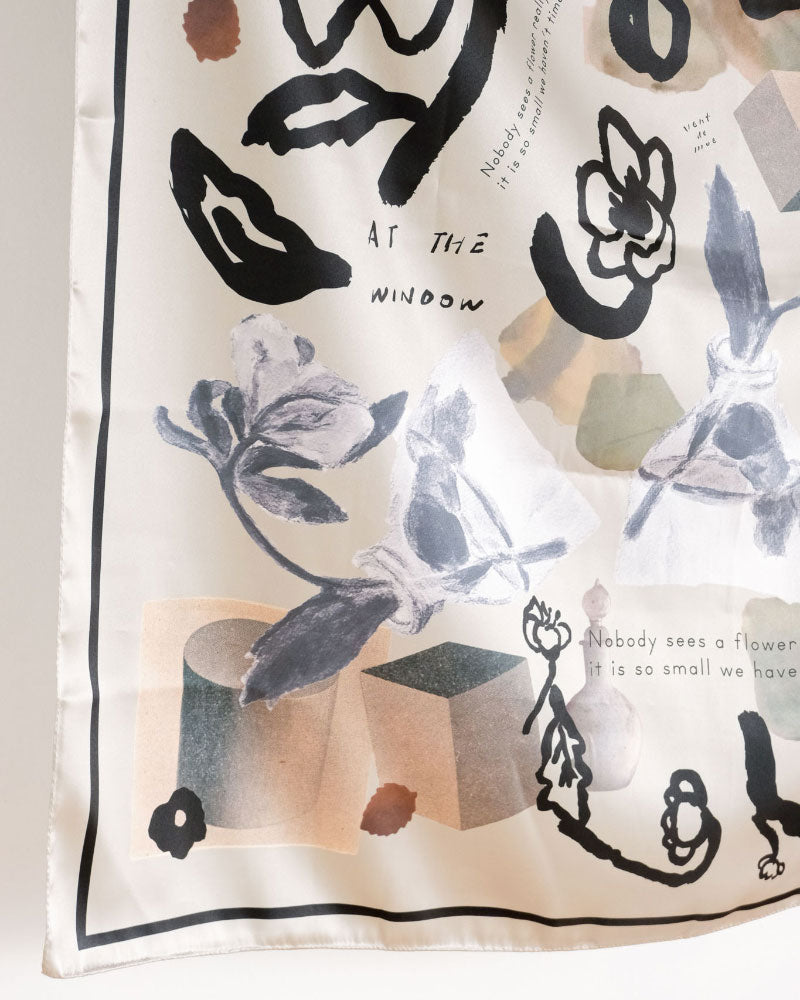 【受注】printed scarf christmas rose /vent de moe