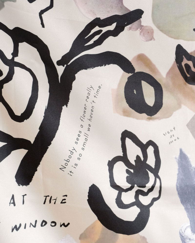 【受注】printed scarf christmas rose /vent de moe