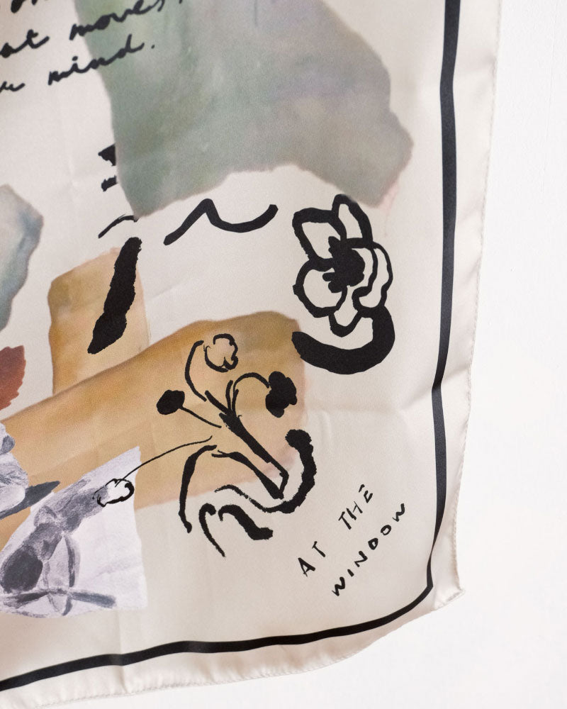 【受注】printed scarf christmas rose /vent de moe
