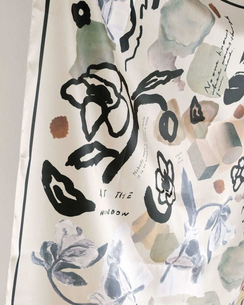 【受注】printed scarf christmas rose /vent de moe