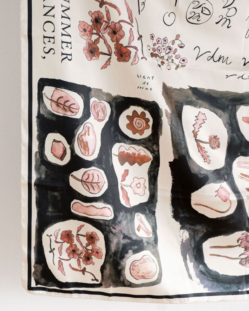 【受注】printed scarf little notes. /vent de moe