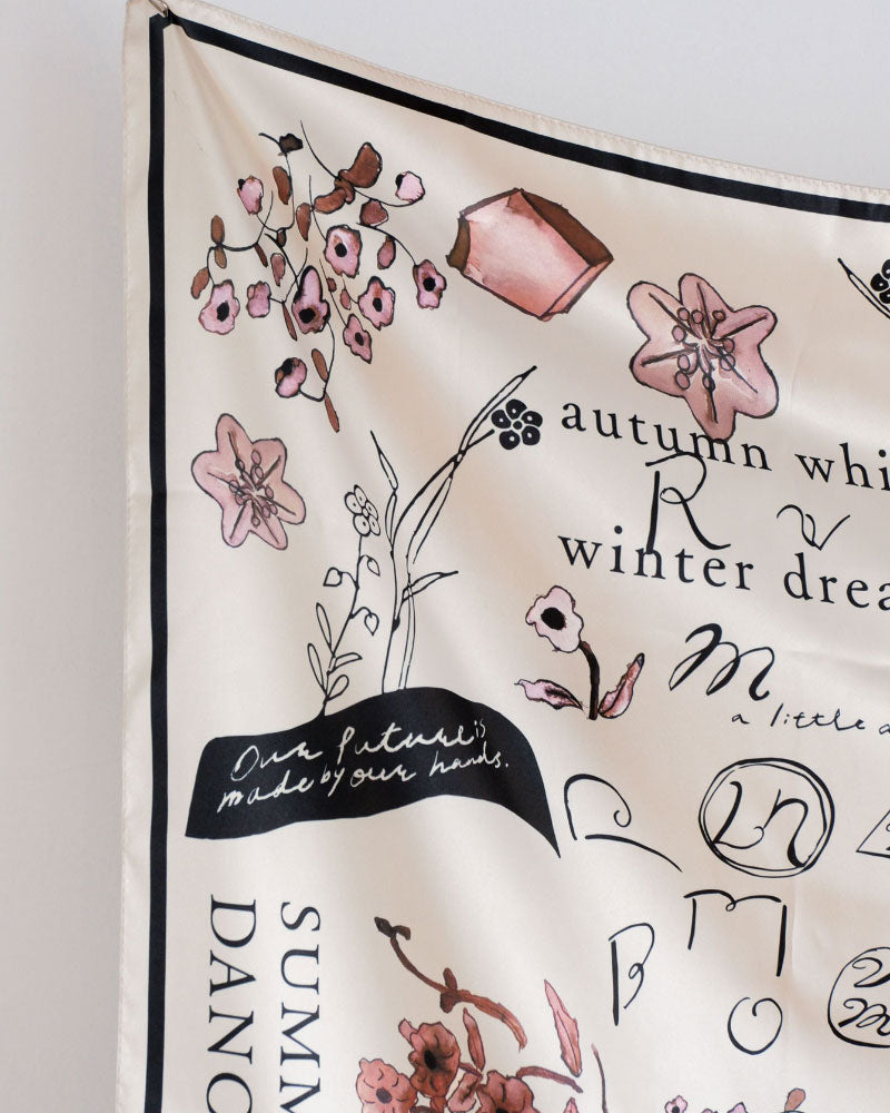 【受注】printed scarf little notes. /vent de moe