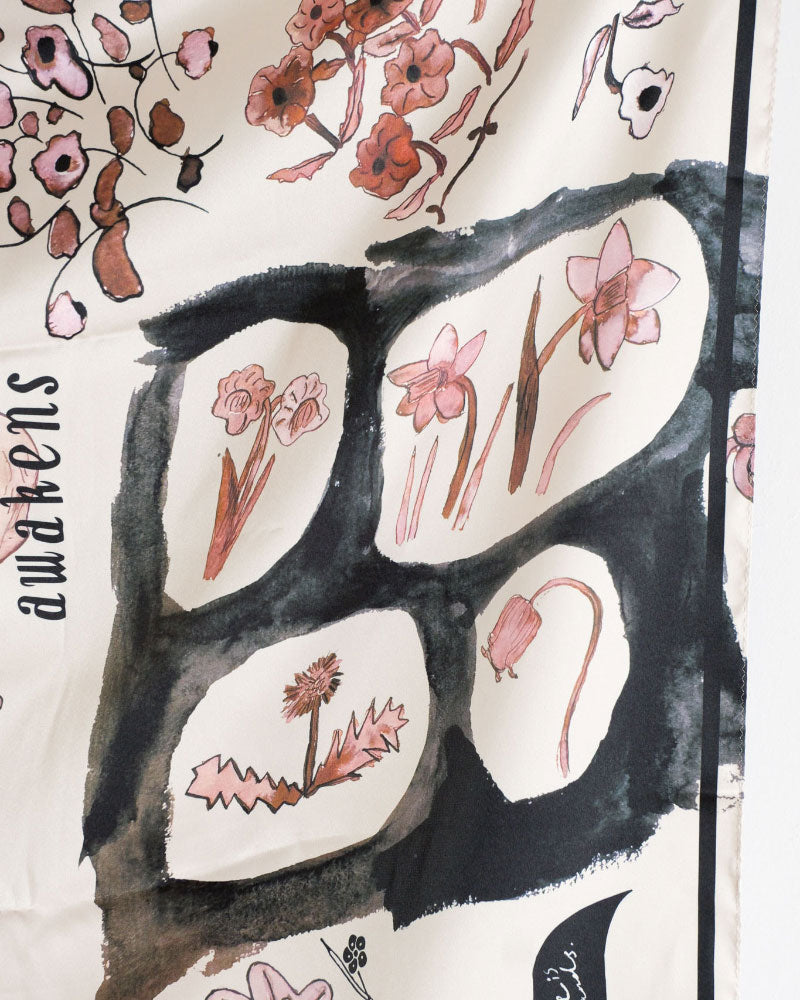 【受注】printed scarf little notes. /vent de moe