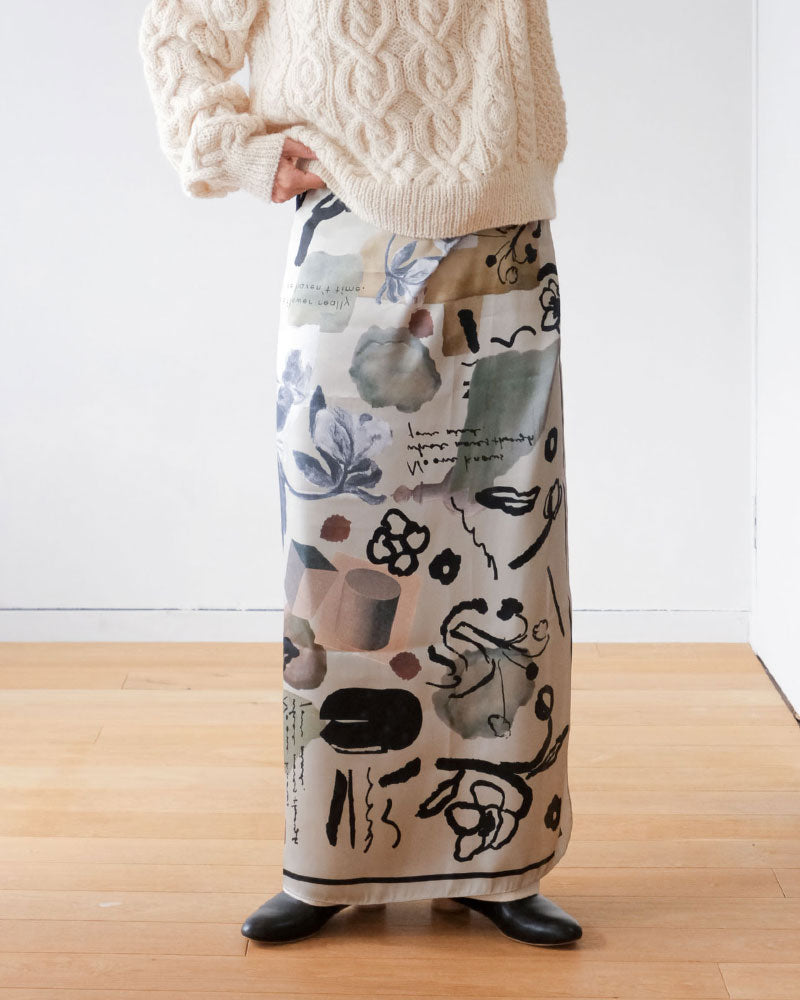 【受注】printed scarf christmas rose /vent de moe
