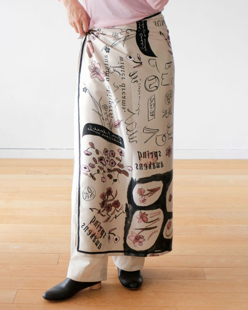 【受注】printed scarf little notes. /vent de moe