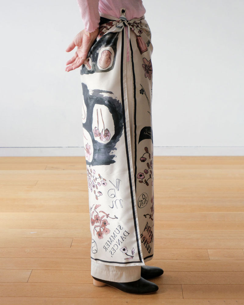 【受注】printed scarf little notes. /vent de moe