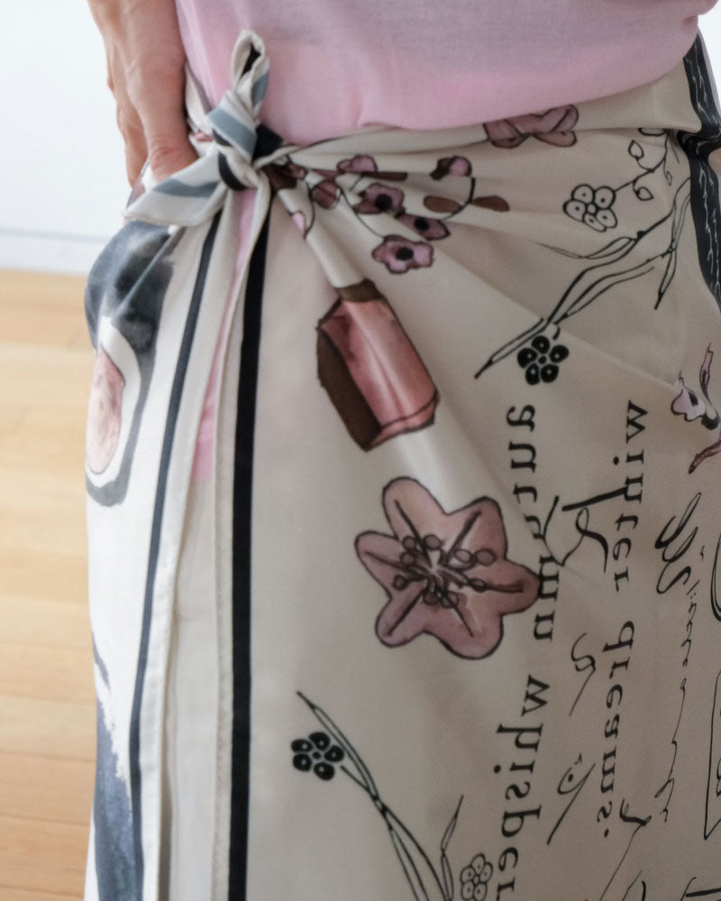 【受注】printed scarf little notes. /vent de moe