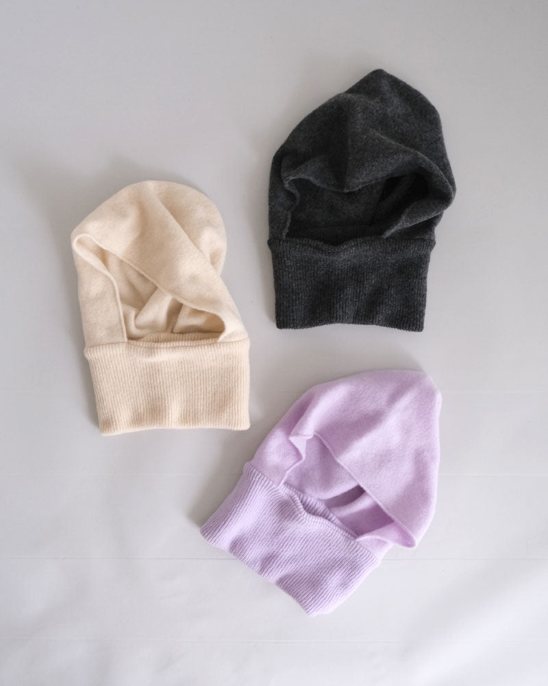 miahat & accessory ウールフード (リブタイプ）