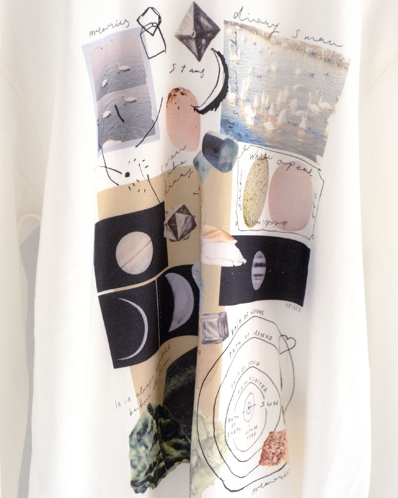 月と鉱石　ロングスリーブTシャツ