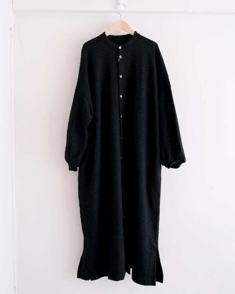 ウール圧縮バンドカラーワンピースコート/universaltissu/ UT244CT008