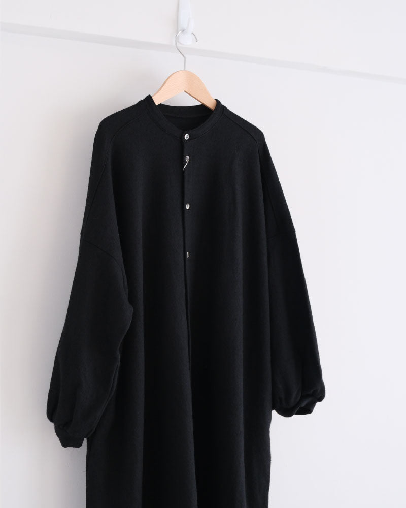 ウール圧縮バンドカラーワンピースコート/universaltissu/ UT244CT008