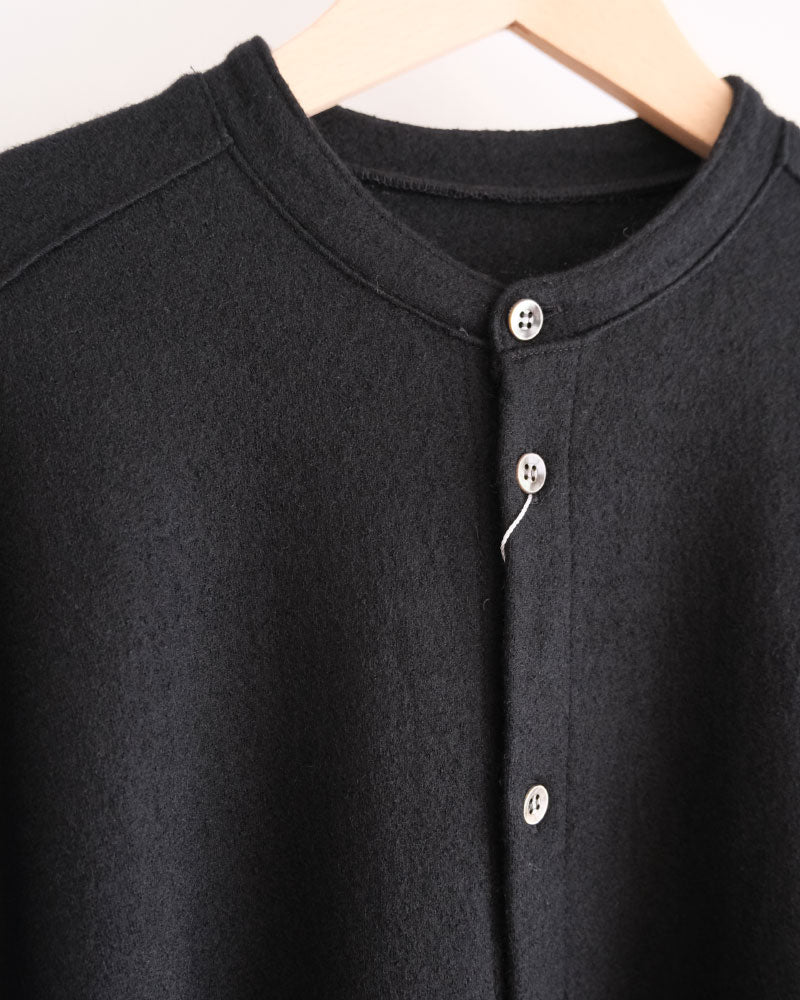 ウール圧縮バンドカラーワンピースコート/universaltissu/ UT244CT008