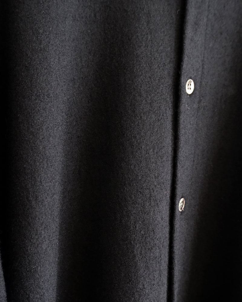 ウール圧縮バンドカラーワンピースコート/universaltissu/ UT244CT008