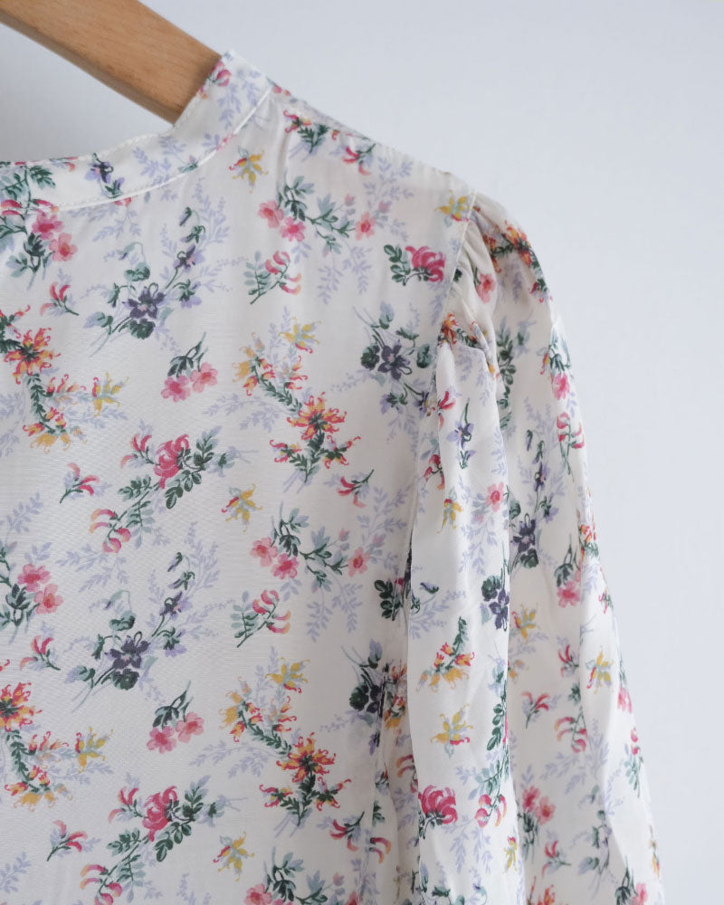 フラワープ リント バンドカラータックギ ャザー OP/UNIVERSALTISSU/PA260OP030