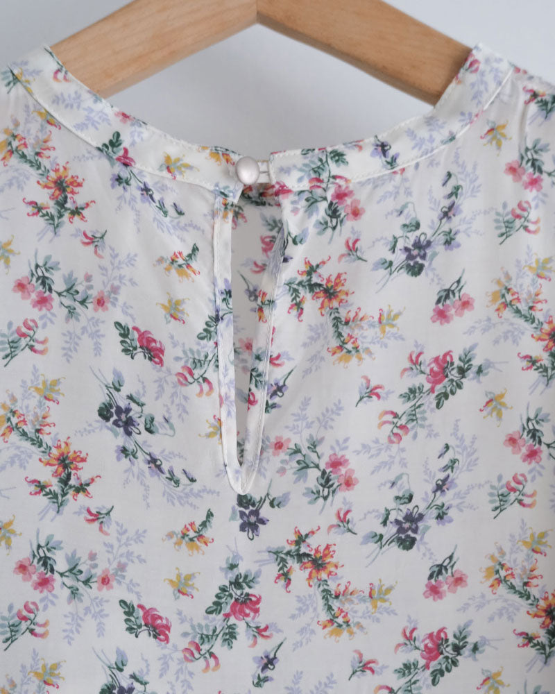 フラワープ リント バンドカラータックギ ャザー OP/UNIVERSALTISSU/PA260OP030