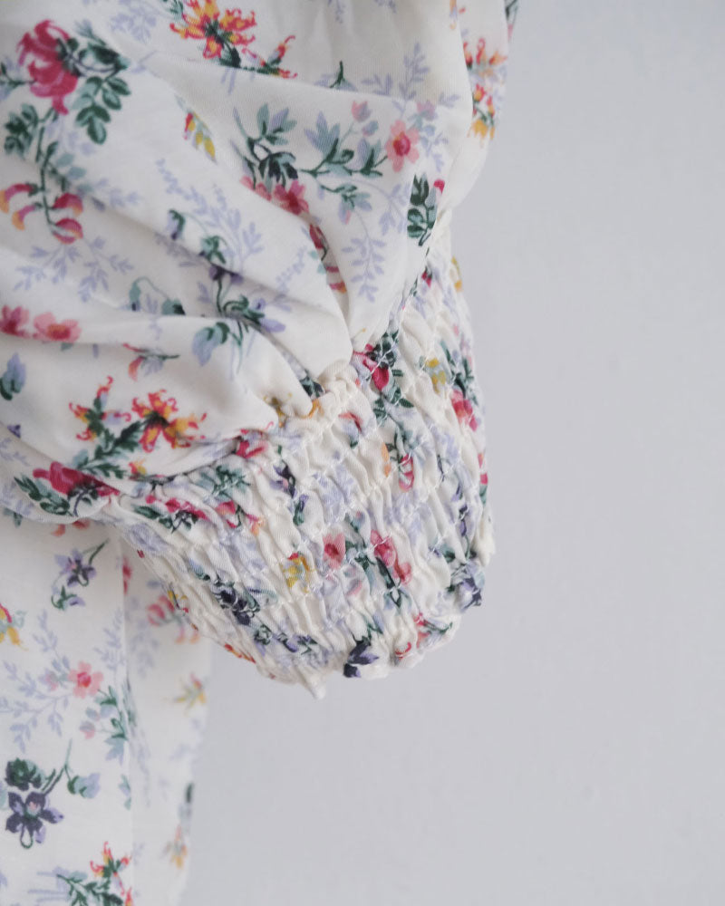 フラワープ リント バンドカラータックギ ャザー OP/UNIVERSALTISSU/PA260OP030