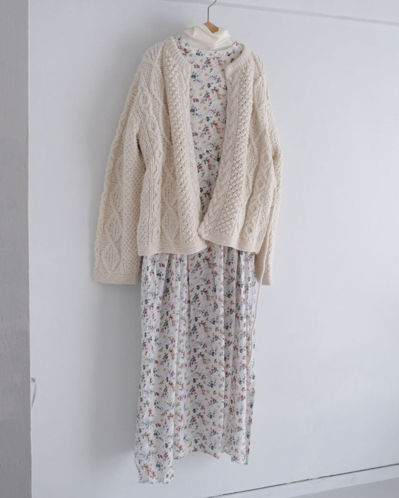 フラワープ リント バンドカラータックギ ャザー OP/UNIVERSALTISSU/PA260OP030