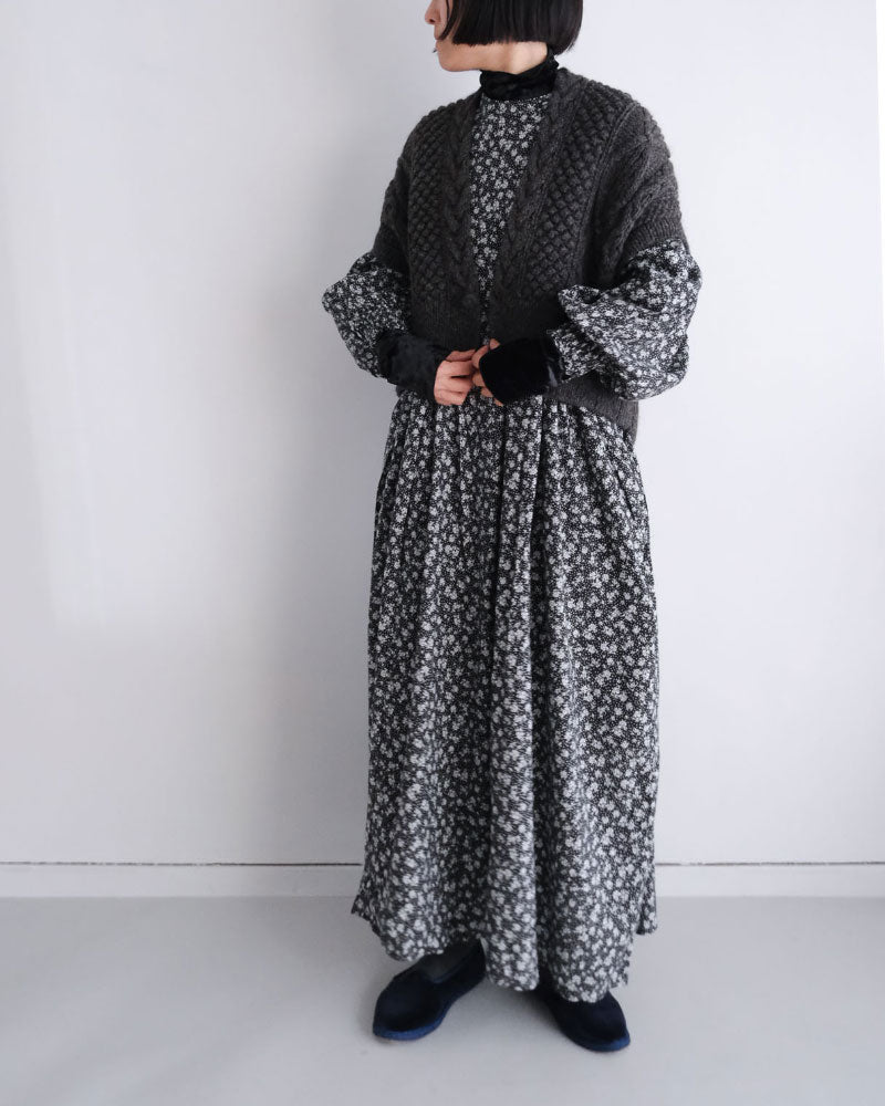 フラワープ リント バンドカラータックギ ャザー OP/UNIVERSALTISSU/PA260OP030