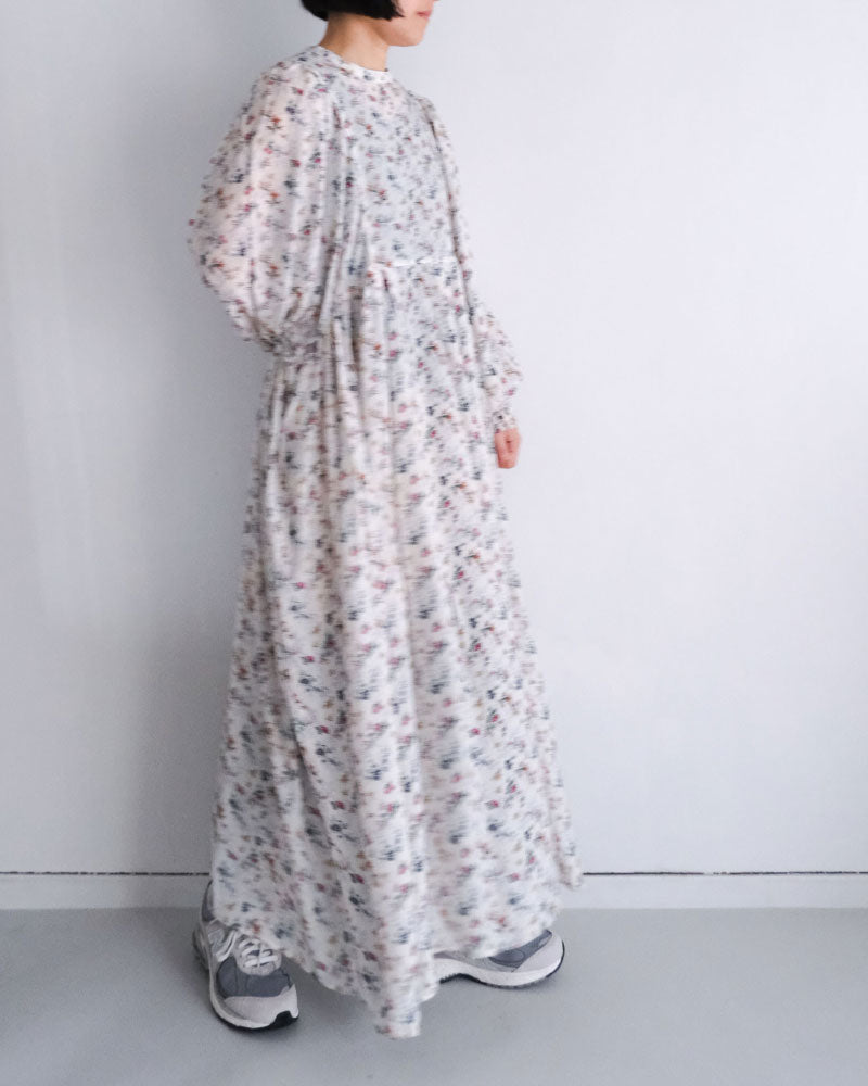 フラワープ リント バンドカラータックギ ャザー OP/UNIVERSALTISSU/PA260OP030