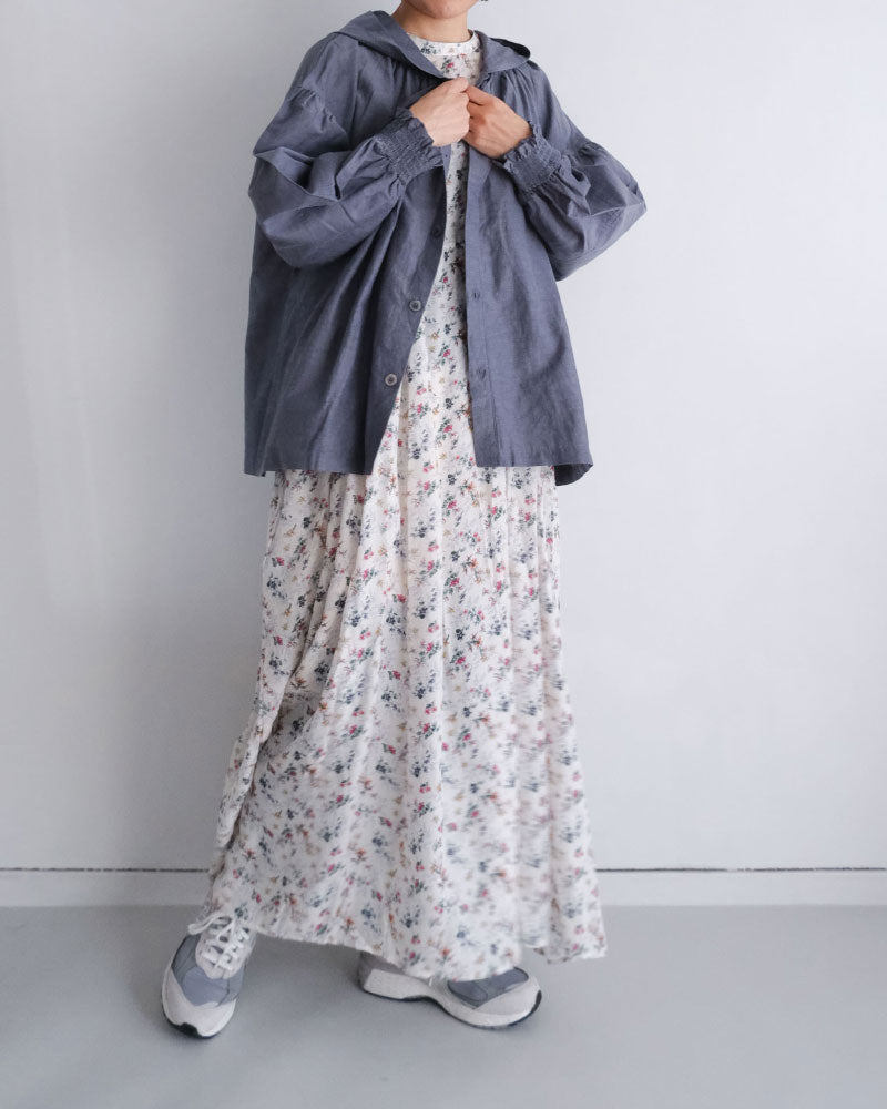 コットンキャプラリネン　フーディー/UNIVERSALTISSU/US260BL034