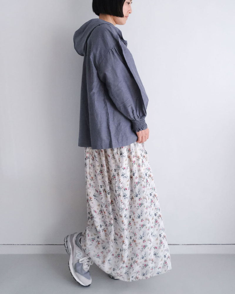 コットンキャプラリネン　フーディー/UNIVERSALTISSU/US260BL034