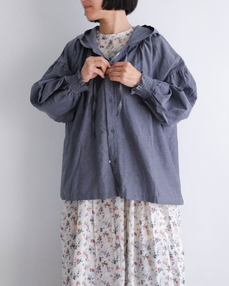 コットンキャプラリネン　フーディー/UNIVERSALTISSU/US260BL034